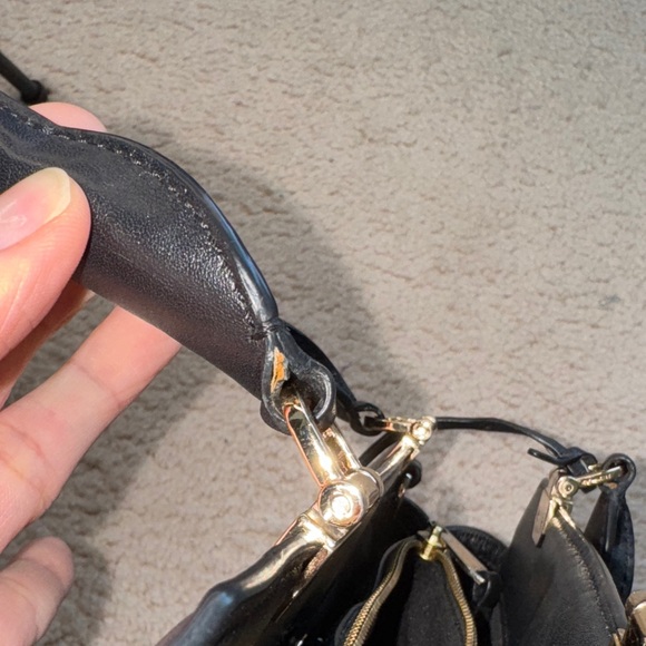 Coach Black and Tan Satchel with Signature Design - Picture 10 of 16